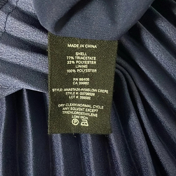 Theory Anastaza Winslow Crepe Sleeveless Pleated Tiered Blouse Top Small Blue - Picture 8 of 10